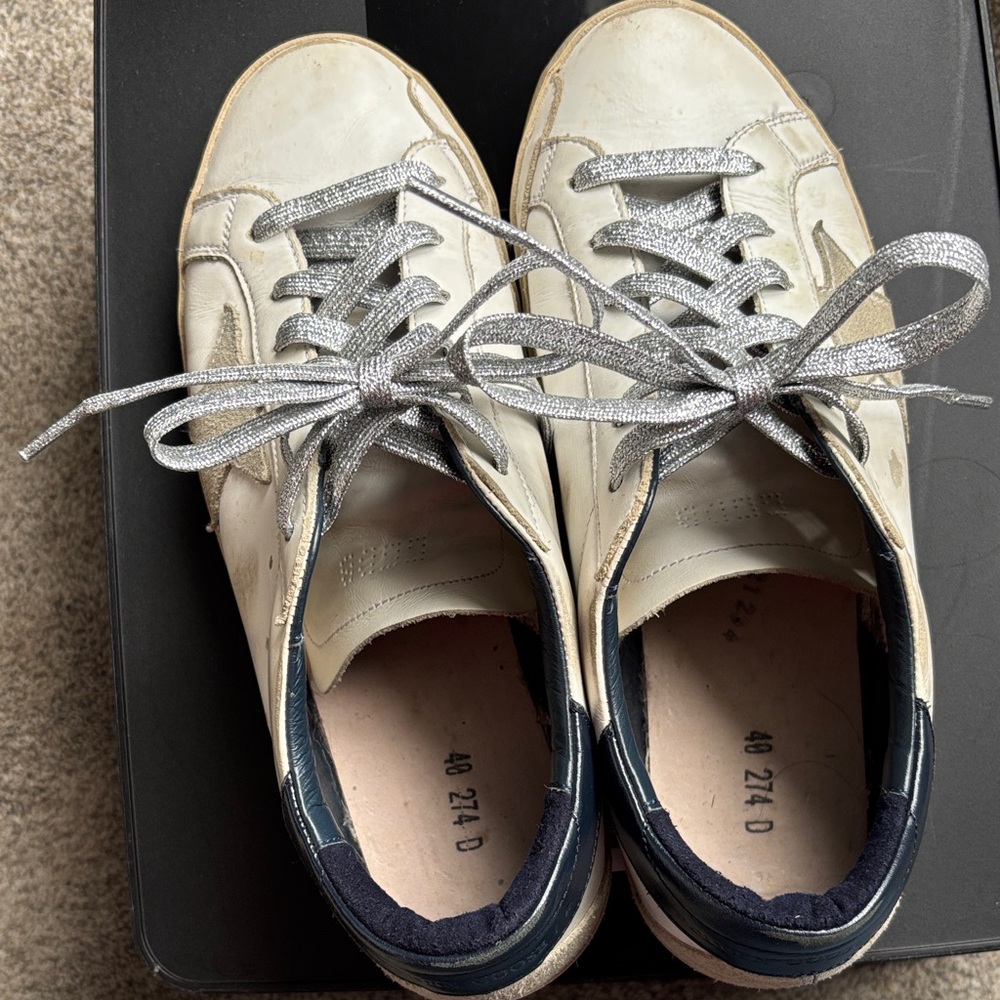 Golden Goose Super-Star White Sneakers - Picture 11 of 16